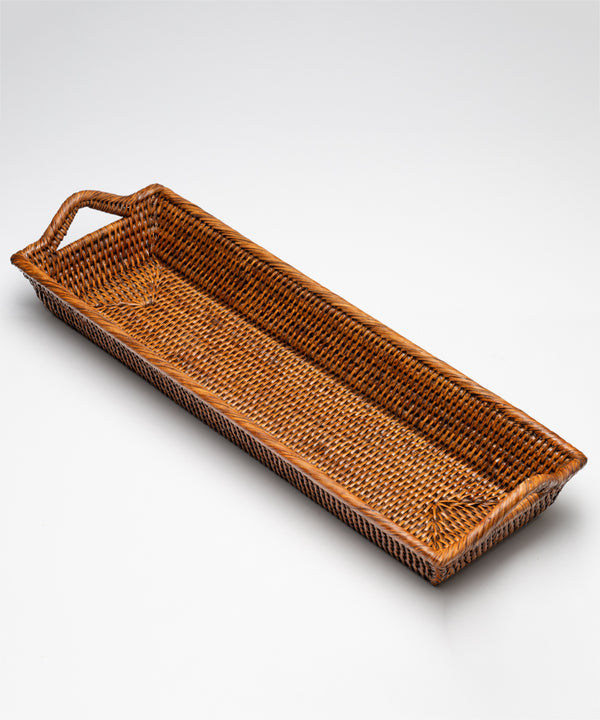 LONG RATTAN SERVING TRAY