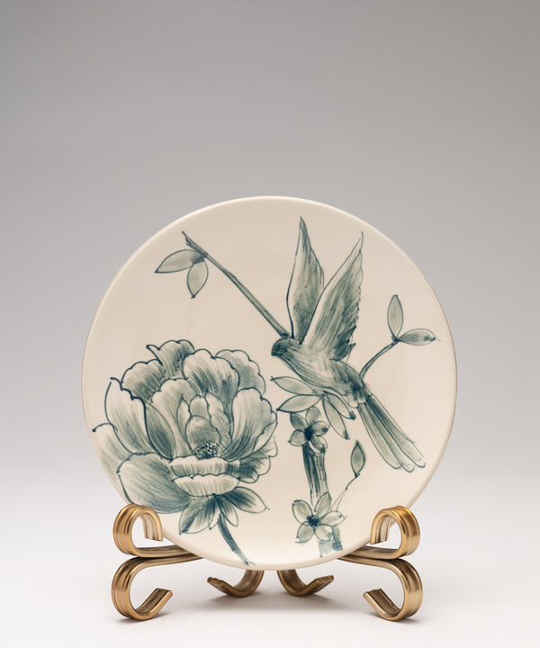 HAND PAINTED BOTANICAL SIDE PLATE